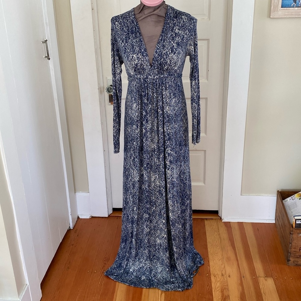 Rachel Pally Maternity Blue Printed Maxi Dress‎ Small